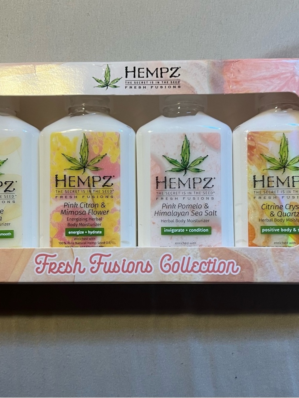 HEMPZ Fresh Fusions Collection Four Mini Body Moisturizer Lotions New
